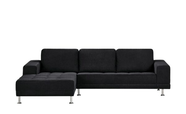 smart Ecksofa schwarz - Webstoff Garda