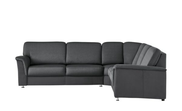 smart Ecksofa grau - Flachgewebe Valencia