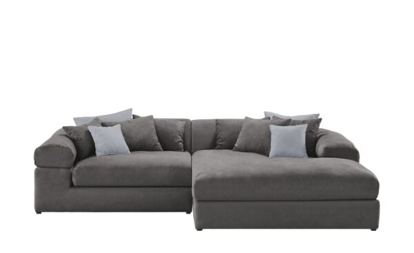 smart Ecksofa grau/silbergrau - Flachgewebe Lion