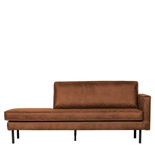 Daybed aus Recyclingleder Cognac Braun