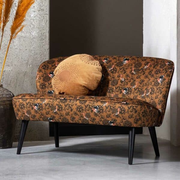 Design Couch im Retro Look Vogel Motiven