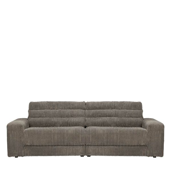 Premium Polstersofa in Grau Breitcord Armlehnen