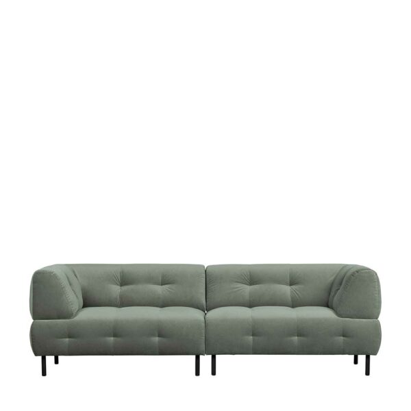 Wohnzimmer Sofa in Graugrün Samt Schwarz