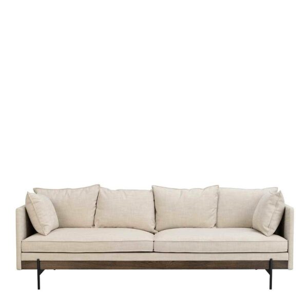 Dreisitzer Sofa aus Webstoff Esche Massivholz