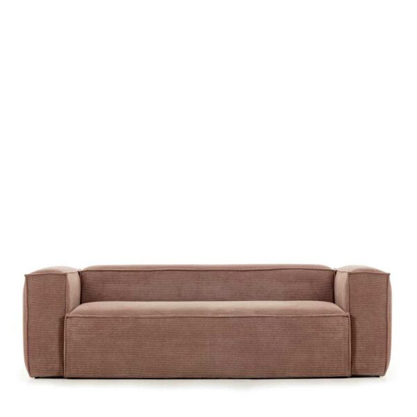 Dreisitzer Sofa in Rosa Cord Bezug